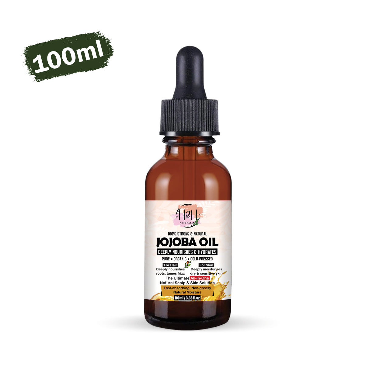 100% Pure Natural Cold pressed Jojoba Oil – Certified Organic Moisturizer
