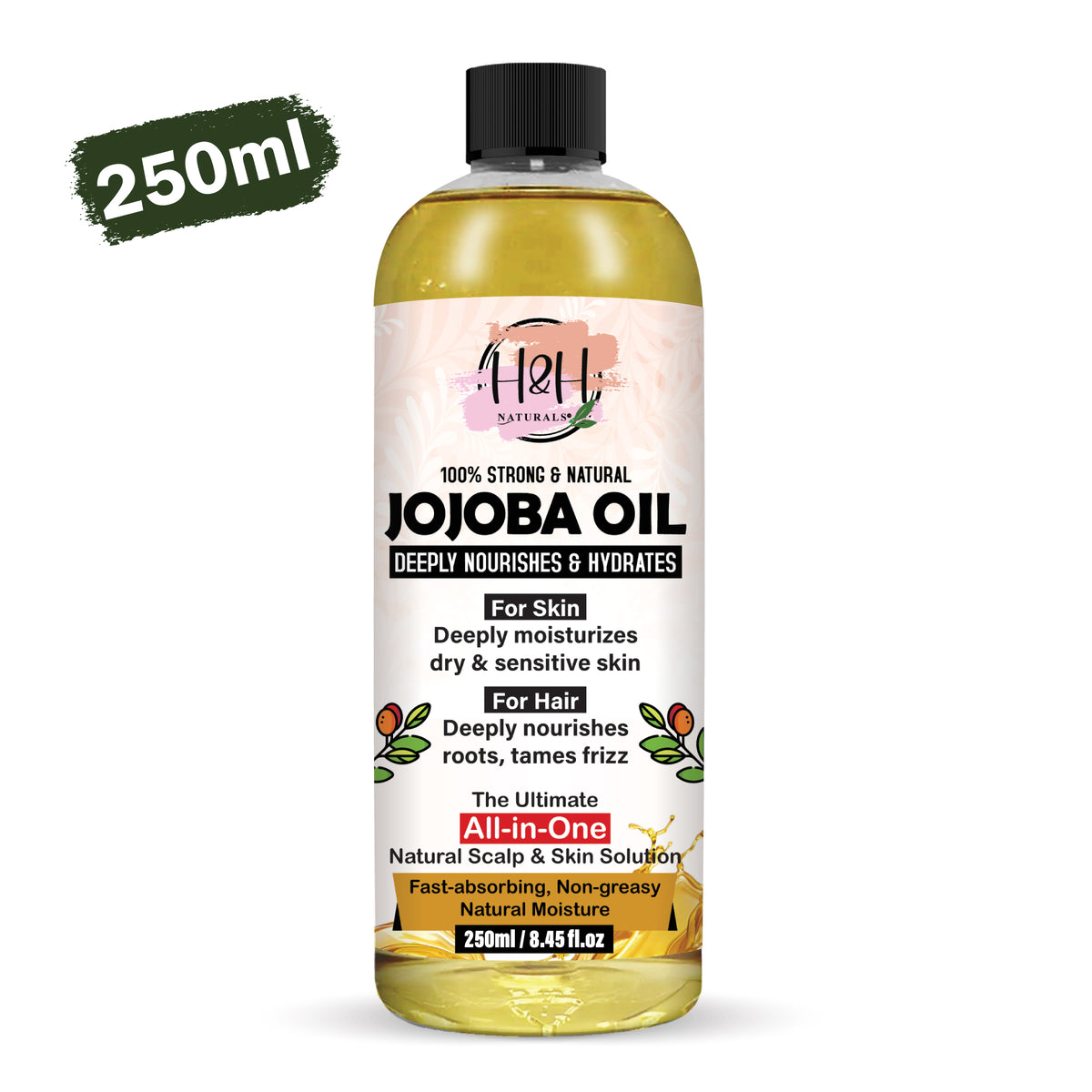 100% Pure Natural Cold pressed Jojoba Oil – Certified Organic Moisturizer