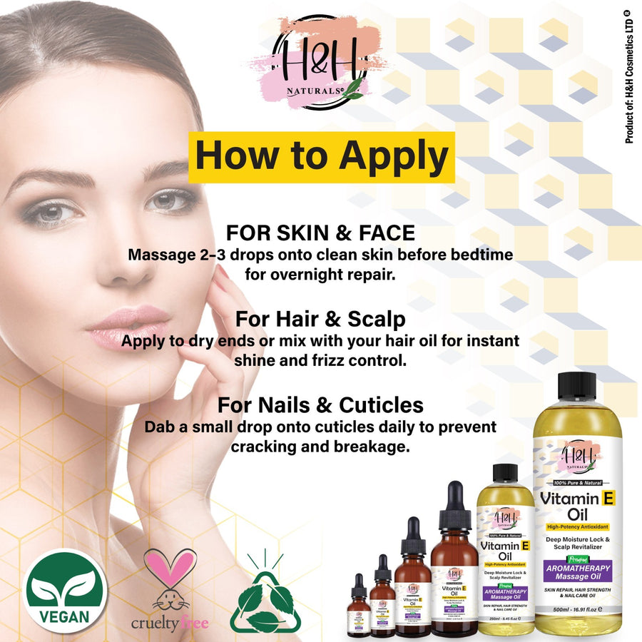 Applying vitamin E oil to the face